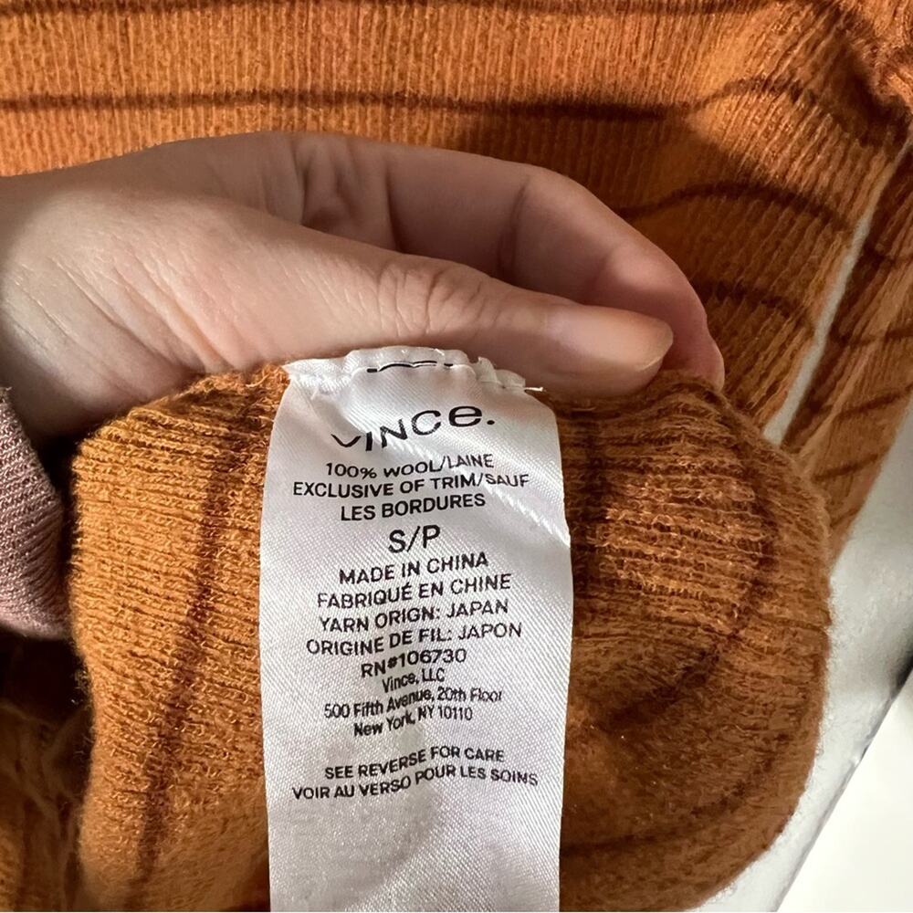 Vince Orange Striped Wool Sweater - Picture 7 of 9